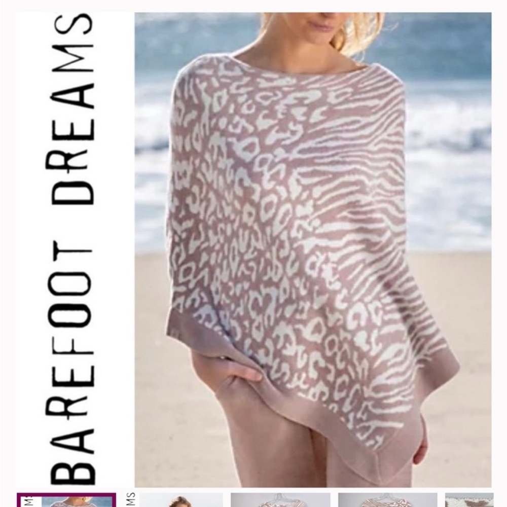 Barefoot Dreams Zebra and Leopard Print Poncho
